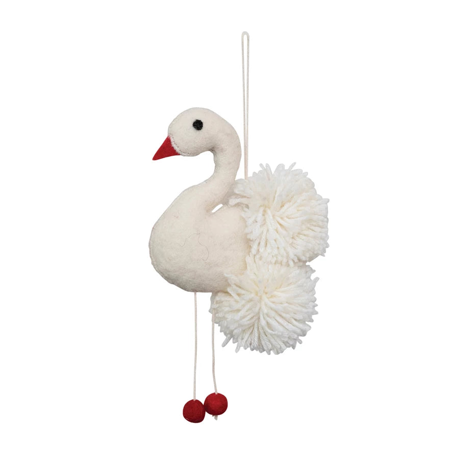 Swan Wool Felt Ornament